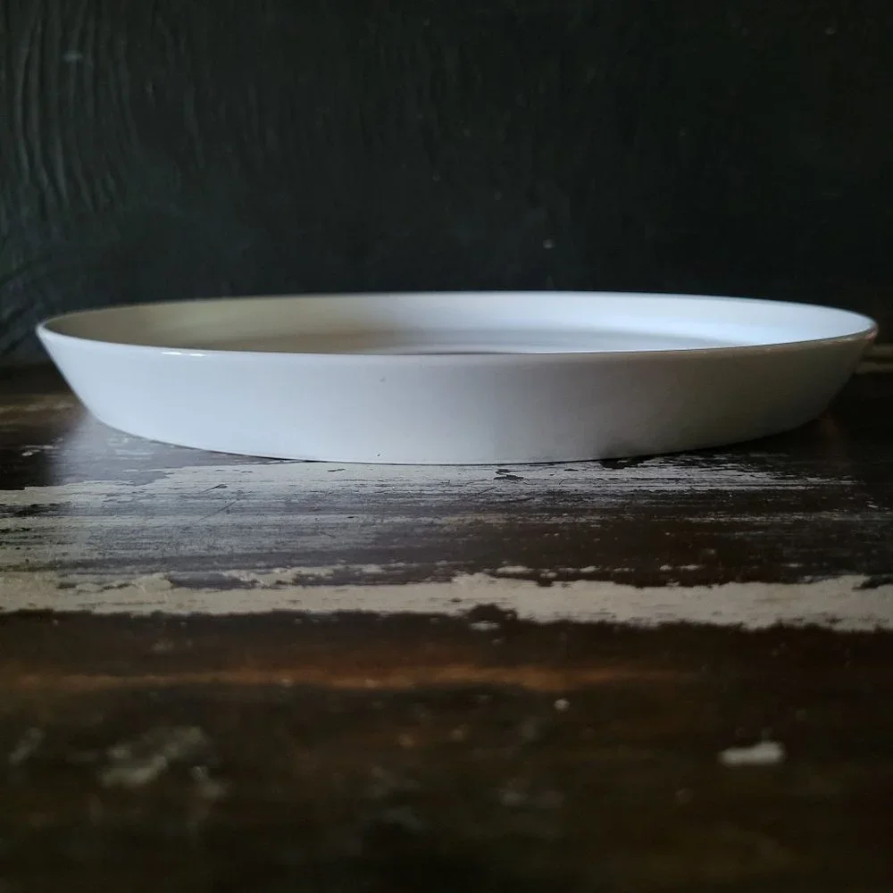 Discontinued West Elm Modern Porcelain Dinner Plate, White Porcelain Deep Plate